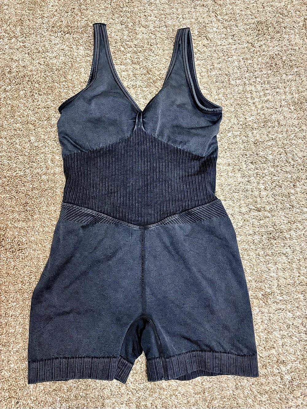 JoyLab Seamless Short Bodysuit Black Athletic Romper Small